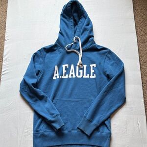 American Eagle Outfitters Blue Hoodie with White Logo